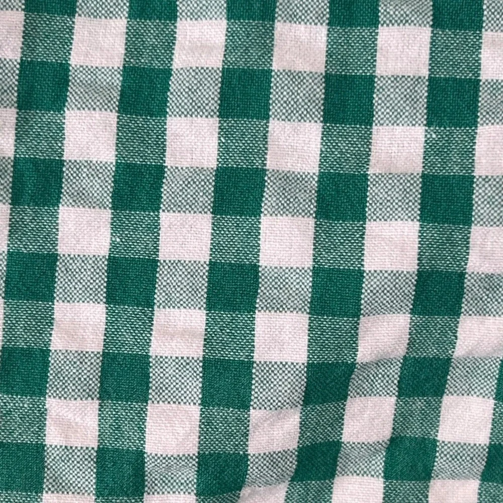 Free People Green Gingham Ruffle Tie Front Boho Cami Tank Top Womens Size Medium